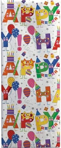 Jillson & Roberts 20" x 30" Printed Gift Tissue, Birthday Characters (24 Folded Sheets) - Image 2