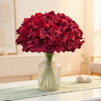 65Pcs Deep Red Hydrangea Artificial Flowers Bulk，Realistic Silk Fake Flowers with Stems，Faux Hydrangea Flowers for Wedding Home Decor Centerpieces Living Room Garden Party Baby Shower Decor - Image 6