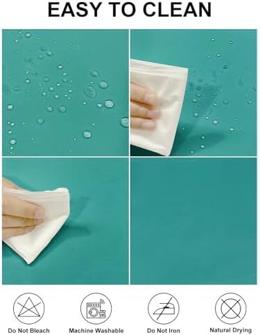 Fokitut 2 Pack Waterproof Round Tablecloth, 90 Inch, Stain Resistant and Wrinkle Polyester Table Cloth, Fabric Table Cover for Kitchen Dining, Wedding, Party, Holiday Dinner-Turquoise - Image 2