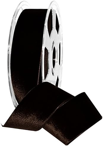 Morex Ribbon Nylvalour Velvet Ribbon, 1 1/2" x 11 yd, Cuban Brown by MorexRibbon
