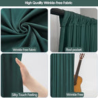 40x10ft Wrinkle Free Hunter Green Backdrop Curtain for Parties Soft Fabric Drapes Wedding Dark Green Curtain Backdrop for Birthday Party Decorations Background for Photography 5x10ft,8 Panels - Image 4