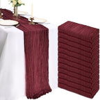 12 Pack 10Ft Burgundy Cheesecloth Table Runner 23 x 120 Inch by CKIKU