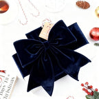 Meseey 4 Inch Wide Navy Velvet Wired Ribbon, 10 Yards Velvet Ribbon with Wire Edge for Christmas Tree, Wreaths, Gift Wrapping, Bows, Crafts and Holiday Decorations - Image 2