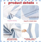 Tegeme 3 Pcs She's Ready to Pop Arch Backdrop Covers, Blue Gingham Soda - Image 4