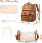 Astro alan Diaper Bag with Changing Station, Waterproof 3 in 1 Diaper Backpack with Foldable Changing Pad, Large Travel Backpack for Mom & Dad, Shower Gift for Baby Girl & Boy, Brown - Image 2