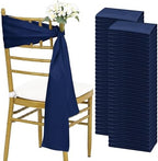 fani 60 PCS Satin Chair Sashes, 7x78 Inch, Navy Blue by fani