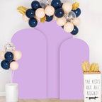 FOTSHARER Wedding Arch Cover Lavender Arch Covers Stretchy Backdrop Set of 3 Spandex Fitted Arch Backdrop Cover for Arch Stand 4FT 5FT 6FT Arch Cover Panels for Gender Reveal Balloon Party Decorations - Image 6