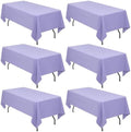 6 Pack Tablecloth 60 x 102 inch Polyester Table Cloth for 6 Foot Rectangle Tables,Stain and Wrinkle Resistant Washable Fabric Table Covers Polyester Lavender Table Clothes for Wedding,Party,Banquet by YMHPRIDE