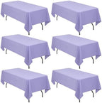 6 Pack Tablecloth 60 x 102 inch Polyester Table Cloth for 6 Foot Rectangle Tables,Stain and Wrinkle Resistant Washable Fabric Table Covers Polyester Lavender Table Clothes for Wedding,Party,Banquet by YMHPRIDE