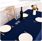 fani 6 Packs Navy Blue Stretch Table Skirts for 6 Foot Table - Image 4