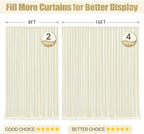 16x10FT Ivory Backdrop Curtains for Wedding Parties, Wrinkle Free Polyester Photography Backdrop Drapes for Wedding Baby Shower Birthday Parties Stage Background Stand Decorations 4x10ft,4 Panels - Image 7