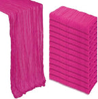 12 Pack 35 x 120 Inch Hot Pink Table Runner Cheesecloth 10Ft by Heneger
