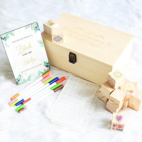 Baby Shower Games 87pcs Kit, Wooden Blocks for Baby Shower to Decorate, Gender Reveal Decorations, Gender Neutral Baby Shower Decorations & Keepsake Guest Book Idea - Image 5