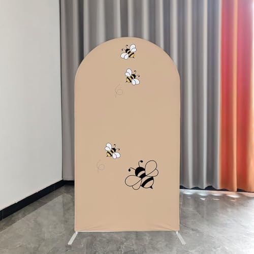 Honey Bee Arch Backdrop Cover 4FT Brown Arch Spandex Cover for Kids Baby Shower Birthday Party Wedding Decoration (No Stand) - Image 2