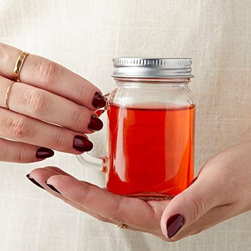 Kate Aspen 36PCS Small 4 oz. Glass Jars with Lids and Handles, Mini Mason Jars Mugs, Drinking Glass and DIY Favor Decor, Wide Mouth - Image 3