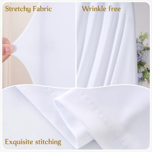 7.2FT White Arch Backdrop Cover Wedding Draped Arch Cover, Stretchy Spandex Balloon Backdrop Arch Stand Covers for Wedding Ceremony, Baby Shower, Photography Birthday Party Decorations - Image 6