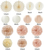 Champagne-Gold Beige-Peach Boho Party-Decorations Streamers and Champagne-Gold Beige Boho Baby-Shower Party-Decorations - Image 3