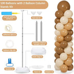 2 Sets Adjustable Balloon Column Stand Kit with Bases (Neutral Boho Brown) - Image 2