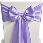 50 Pack Lavender Chair Sashes Bows Satin Wedding Chair Ribbons 7x108 Inch by SINSSOWL