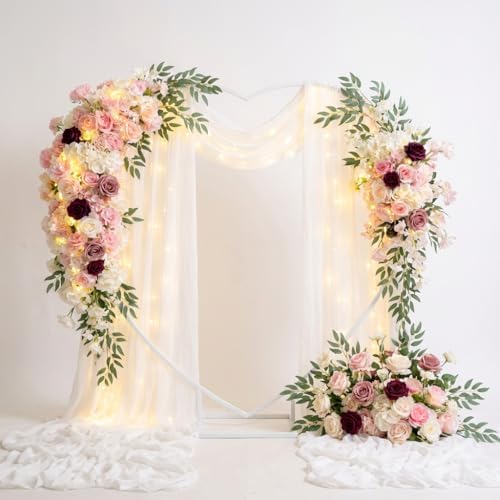 6.6 FT Heart Arch Stand, Balloon Arch Stand Kit with Base - Gold Heart Shaped Wedding Arch Frame for Proposal, Valentine‘s Day Backdrop, Birthday, Baby Shower Decor (white) by Unknown
