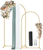 2 Pack Metal Wedding Arch (7.2FT, 6FT) Backdrop Gold Balloon Stand by ParseBio