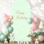 7.2FT Sage Green Arch Cover - Polyester Fitted Wedding Arch Stand Covers Round Top Chiara Arch Backdrop Cover for Birthday Party Banquet Photo Background Decoration - Image 7