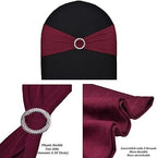50pcs Stretch Spandex Chair Sashes for Wedding Party Banquet Decoration Elastic Bulk Chair Cover(Burgundy Maroon) - Image 2