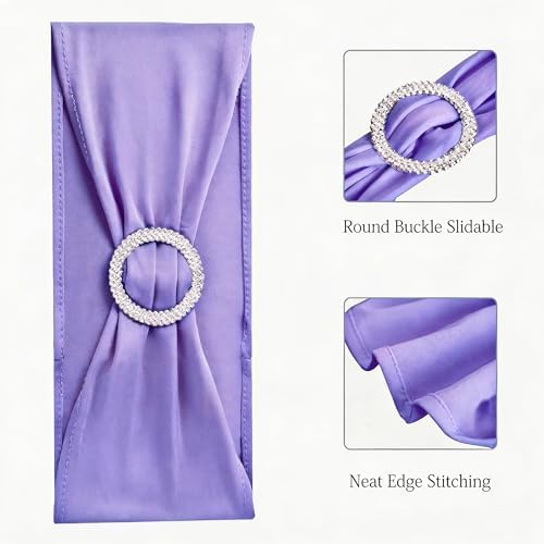 Pack of 50 Spandex Lavender Chair Sashes - Image 4
