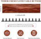 BLUETOP 10 Pack Terracotta Cheesecloth Table Runners 35x120 Inch, 10FT Rustic Burnt Orange Cheese Cloth Table Runner for Wedding Bridal Shower Baby Shower Birthday Holiday Decor - Image 6