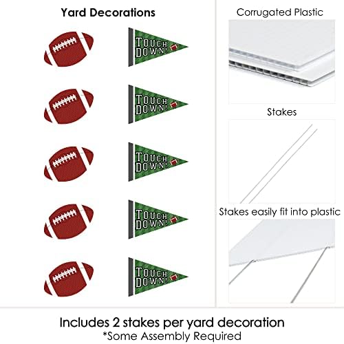 Big Dot of Happiness End Zone - Football Lawn Decorations - Outdoor Baby Shower or Birthday Party Yard Decorations - 10 Piece - Image 6