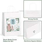 Eupako 10x5x13 White Paper Bags 100 Pack, Kraft Gift Bags with Handles - Image 5