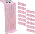 12 Pack Pink Cheesecloth Table Runner 10Ft 23 x 120 Inch by RestfulGlow