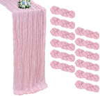 12 Pack Pink Cheesecloth Table Runner 10Ft 23 x 120 Inch by RestfulGlow