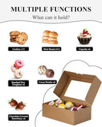 COTOPHER 30Pcs Cookie Boxes with Ribbons, 9x6x3 Inch Brown Bakery Boxes - Image 5