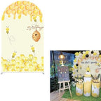 Sweet Honeycomb Arch Backdrop Cover Yellow Girls Baby Shower Arch Stand Spandex Fabric Cover Bees Birthday Party Parties Dessert Decorations Prop (3X5ft,2010) by uiuyfrr