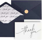 Goefun Thank You Cards with Envelopes 144 Pack Bulk 4×6 Navy Blue by Goefun