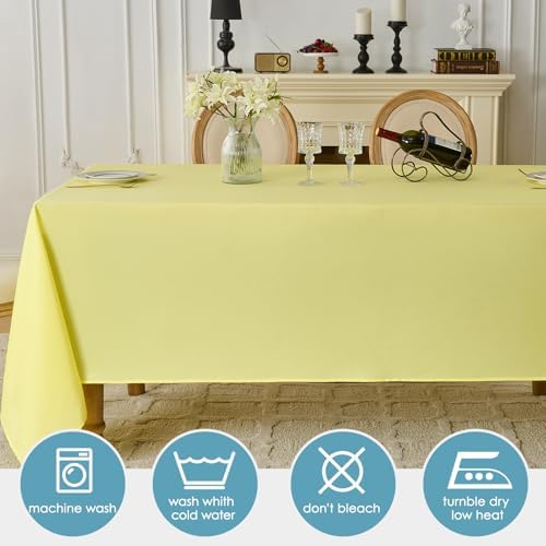 VidaFete 10 Pack 90 * 156inch Yellow Rectangle Tablecloth for 8ft Tables - Image 2