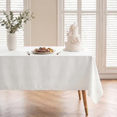 Thick White Tablecloth, Water & Wrinkle Resistant, 54x120 Inch by Unknown