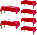 Fokitut 6 Pack Rectangle Tablecloth, 60x120 Inch, Stain Resistant and Wrinkle Polyester Table Cloth, Fabric Table Cover for Kitchen Dining, Wedding, Party, Holiday Dinner-Red by Fokitut