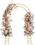 7.2ft Metal Wedding Arch, Freestanding Balloon Arch Backdrop Arch Stand, Garden Lawn Arch, Indoor Outdoor Party Decoration for Weddings, Birthday Parties, Commercial Events,Load 22lbs (Gold) by MUSESPANI