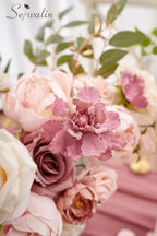 Serwalin 2Pcs Artificial Flowers Silk Dusty Pink Peonies Flower for Wedding - Image 6
