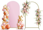 Arch Backdrop Stand and Cover Set, Metal Balloon Arch Backdrop 6.6ft, Gold Arched Stand Frame for Wedding, Parties,Birthday, Backdrop Decorations (Pale Pink,6.6ft) by Holldoor