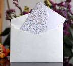 50PCS 3D Lace Flower Laser Cut Wedding Invitation Cards with Envelope Blank Inner Sheet Hollow Out Flower Shape Invitations for Wedding Quinceanera Birthday Shower Engagement Party 02 - Image 7