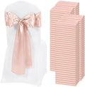 120 PCS Rose Gold Satin Chair Sashes, 7 x 108 Inch by REWOMC