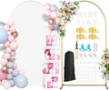 7.2FT Wedding Arch Backdrop Stand and White Cover Set for Party Event Decor by Dexpinzo