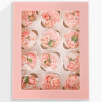 qiqee Auto-pop Up Cupcake Boxes with Window Pink 40PCS 12 Count Cupcake Box 13"x10"x3.5" Cupcakes Carrier, 12 Cupcake Containers with 2 rolls of pink ribbons - Image 2