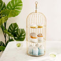 Efavormart 22" - 3 Tier Crystal Mirror Top Gold Metal Bird Cage Cupcake Cake Stand, Dessert Display for Wedding, Party, Birthday, Baby Shower Celebrations, Home Decorations by efavormart