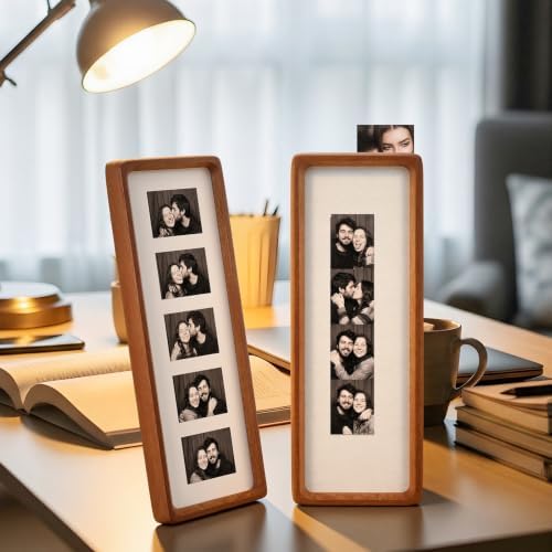 Lineshading 2 Pcs Photo Booth Frames 11.4 x 3.5 in, White, Teak Wood - Image 5