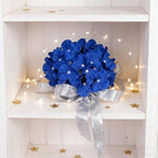 WEISPARK 100PCS Artificial Hydrangea Flowers, Fake Flowers Silk Hydrangea Full Flowers Heads with Stems for Wedding Home Party Shop Baby Shower Decor (Royal Blue) - Image 5