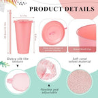 Nuogo 6 Set 43 Pcs Baby Shower Prizes for Game Winners Baby Shower Favors Gifts Include Plastic Tumbler Blanket Eye Masks Silk Headband Bag Socks Tag Ribbon, Bridal Player Winners Game Gifts (Pink) - Image 5
